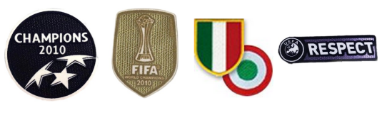 UCL Champion 2010 & Club World Cup 2010 & Scudetto & Coppa Italia & Respect (09-11) Badge