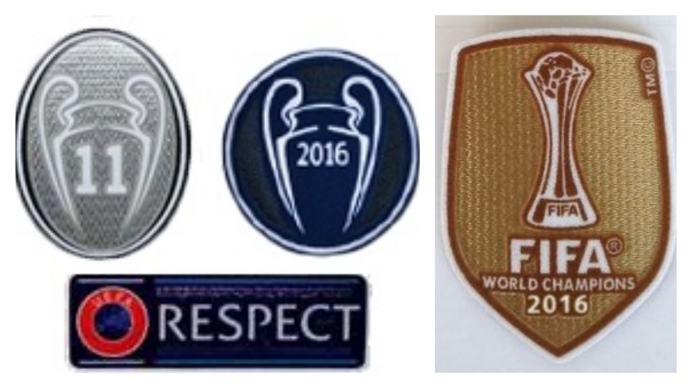 2016 UCL Champions&Honor 11 Cups&Respect&2016 Club World Cup Badge