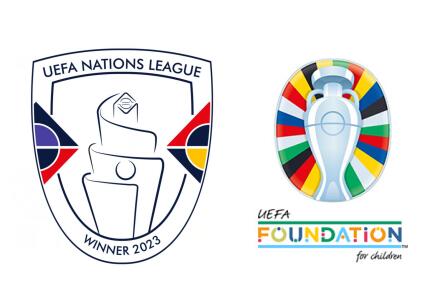 UEFA Nations League Winner 2023 A & 2024 Euro Cup & UEFA Foundation Badges